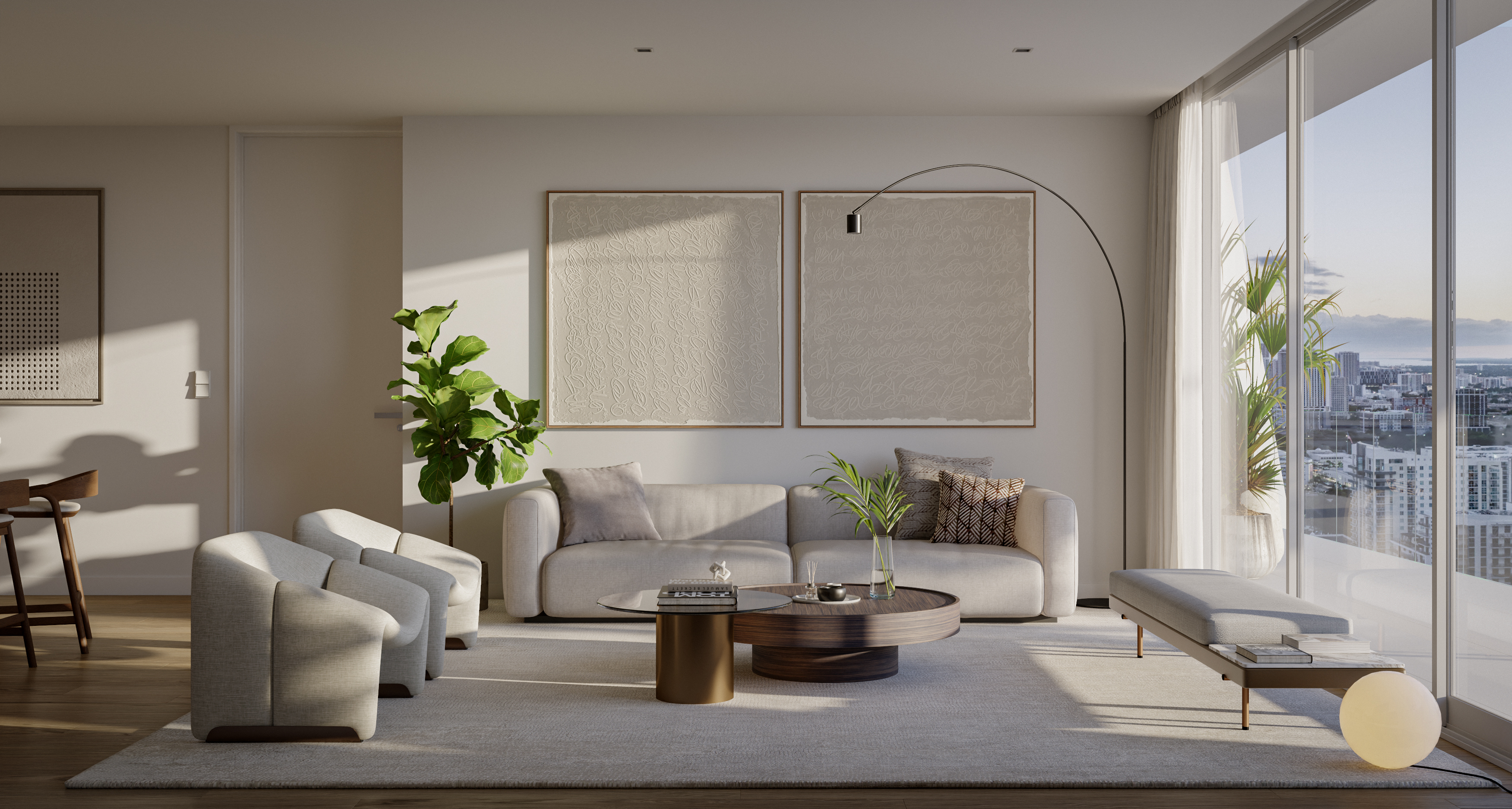 Living room with premium finishes